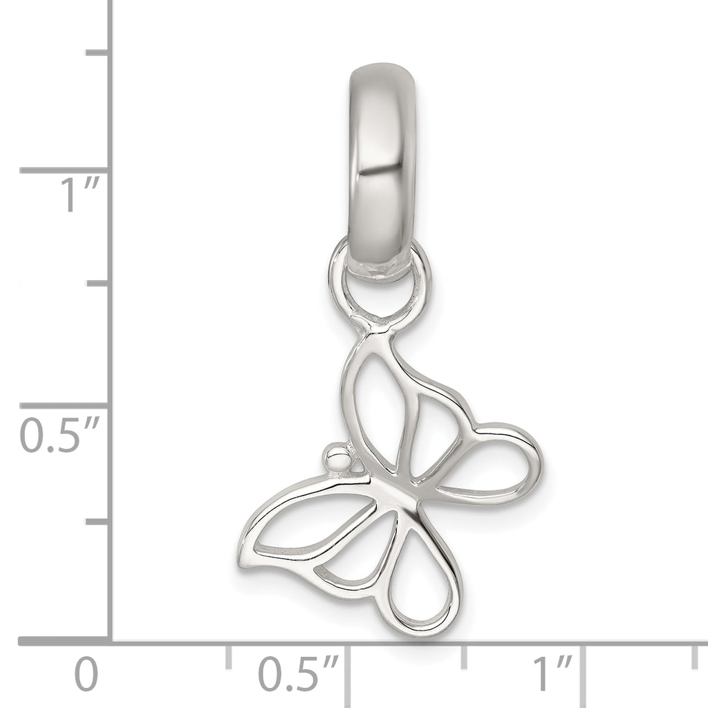 Sterling Silver Polished Cut-out Butterfly Pendant