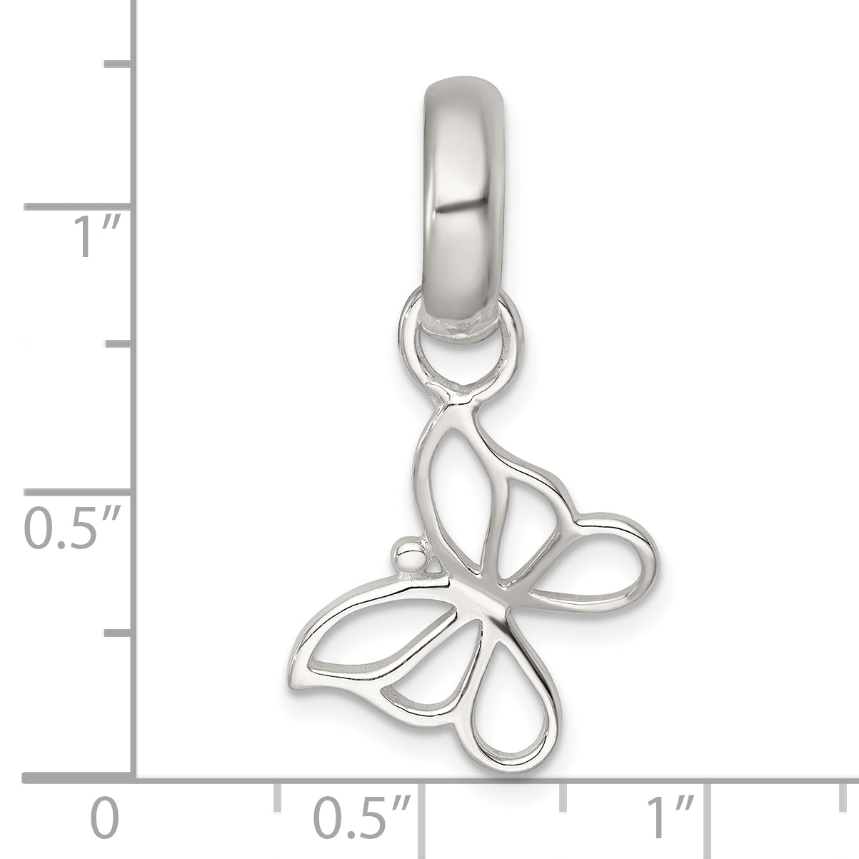 Sterling Silver Polished Cut-out Butterfly Pendant
