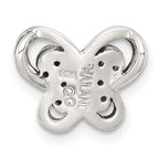 Sterling Silver Antiqued Marcasite Butterfly Chain Slide Pendant
