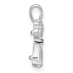 Sterling Silver Rhodium-plated White CZ Cat Pendant