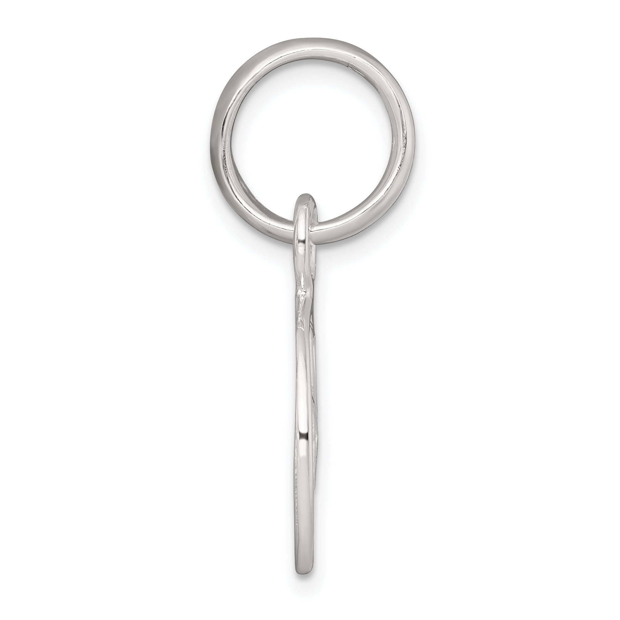 Sterling Silver Polished Cut-out 3-leaf Clover in Circle Pendant