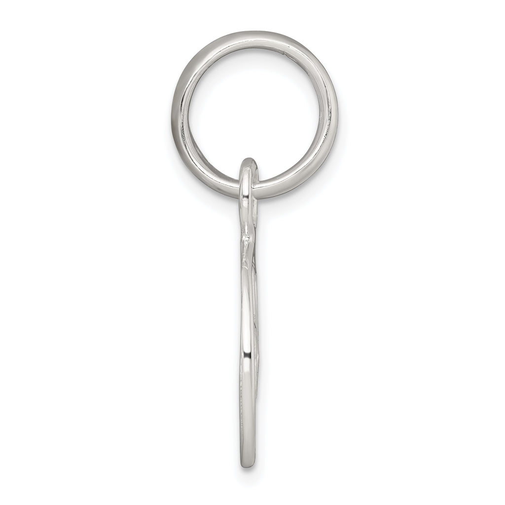 Sterling Silver Polished Cut-out 3-leaf Clover in Circle Pendant