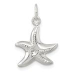 Sterling Silver Polished and Diamond-cut 3-D Starfish Charm