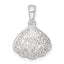 Sterling Silver Polished CZ Shell Pendant