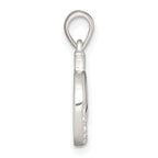 Sterling Silver Polished Pink and White CZ Cut-out Whale Pendant