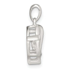 Sterling Silver Polished Vibrant Moving CZ 2-Dolphin Pendant