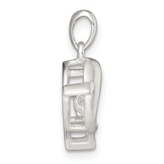 Sterling Silver Polished Vibrant Moving CZ 2-Dolphin Pendant