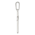Sterling Silver Polished and Grooved Latin Cross Pendant