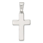Sterling Silver Polished and Grooved Latin Cross Pendant
