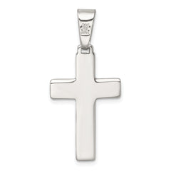 Sterling Silver Polished and Grooved Latin Cross Pendant
