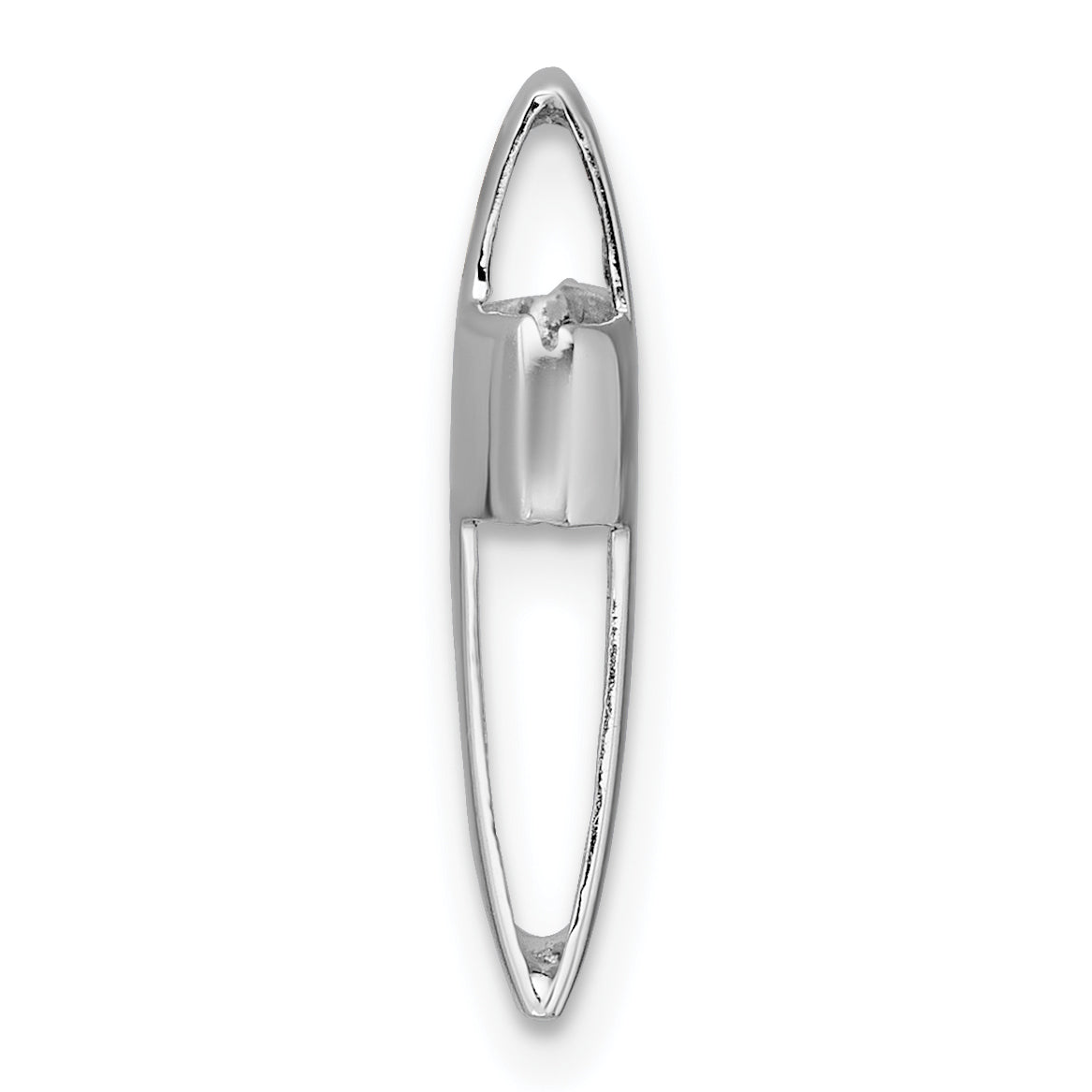Sterling Silver Rhodium-plated Polished 3D Latin Cross Chain Slide Pendant