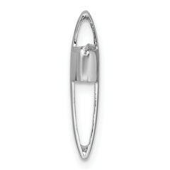 Sterling Silver Rhodium-plated Polished 3D Latin Cross Chain Slide Pendant