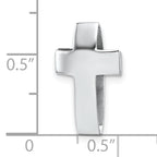 Sterling Silver Rhodium-plated Polished 3D Latin Cross Chain Slide Pendant