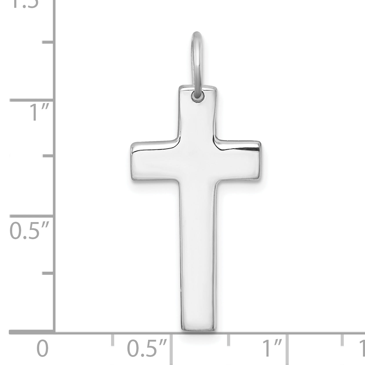 Sterling Silver Rhodium-plated Polished Solid Latin Cross Pendant