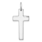 Sterling Silver Rhodium-plated Polished Solid Latin Cross Pendant