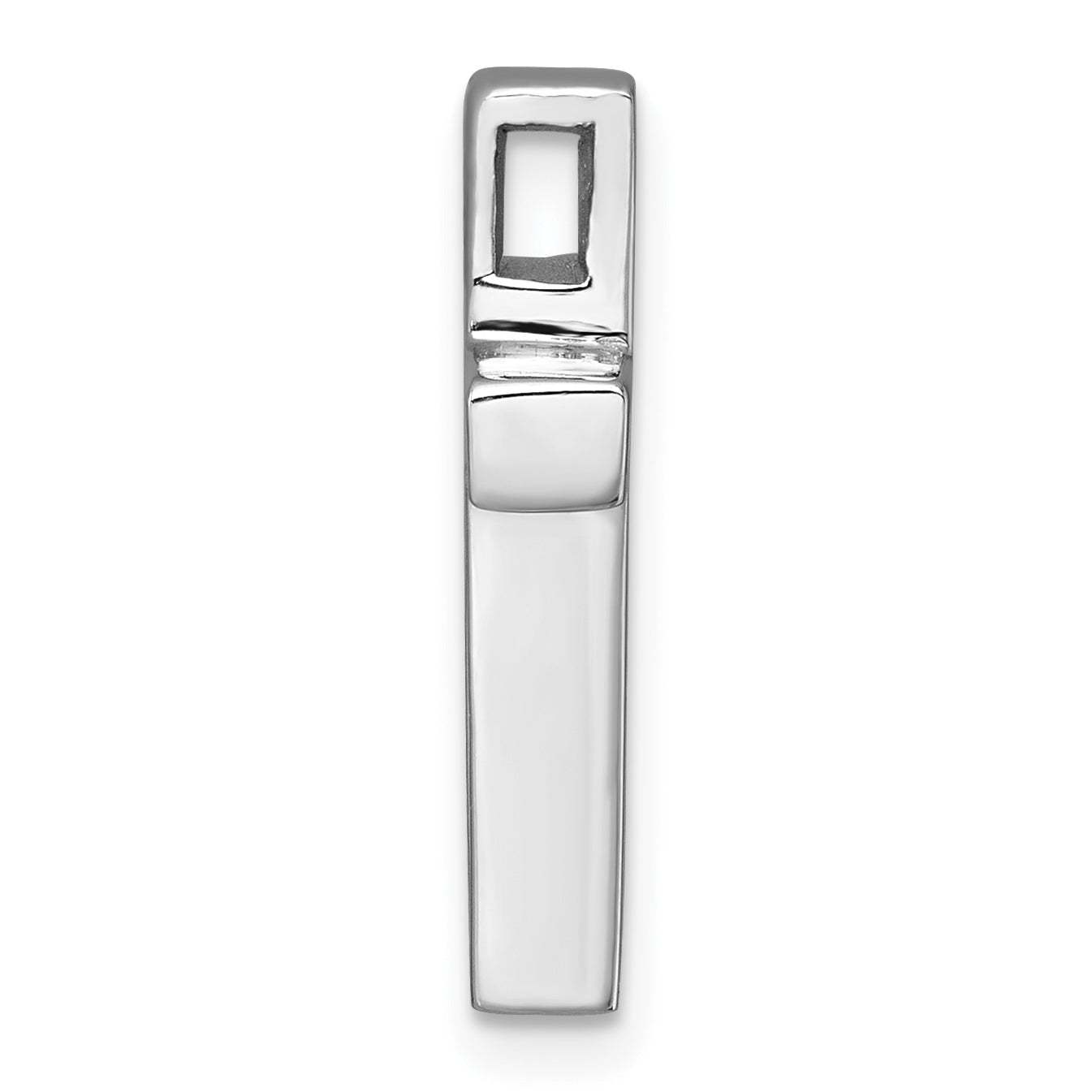 Sterling Silver Rhodium-plated Polished Enameled Latin CroSterling Silver Chain Slide Pendant Secondary image