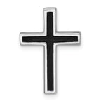 Sterling Silver Rhodium-plated Polished Enameled Latin Cross Chain Slide Pendant