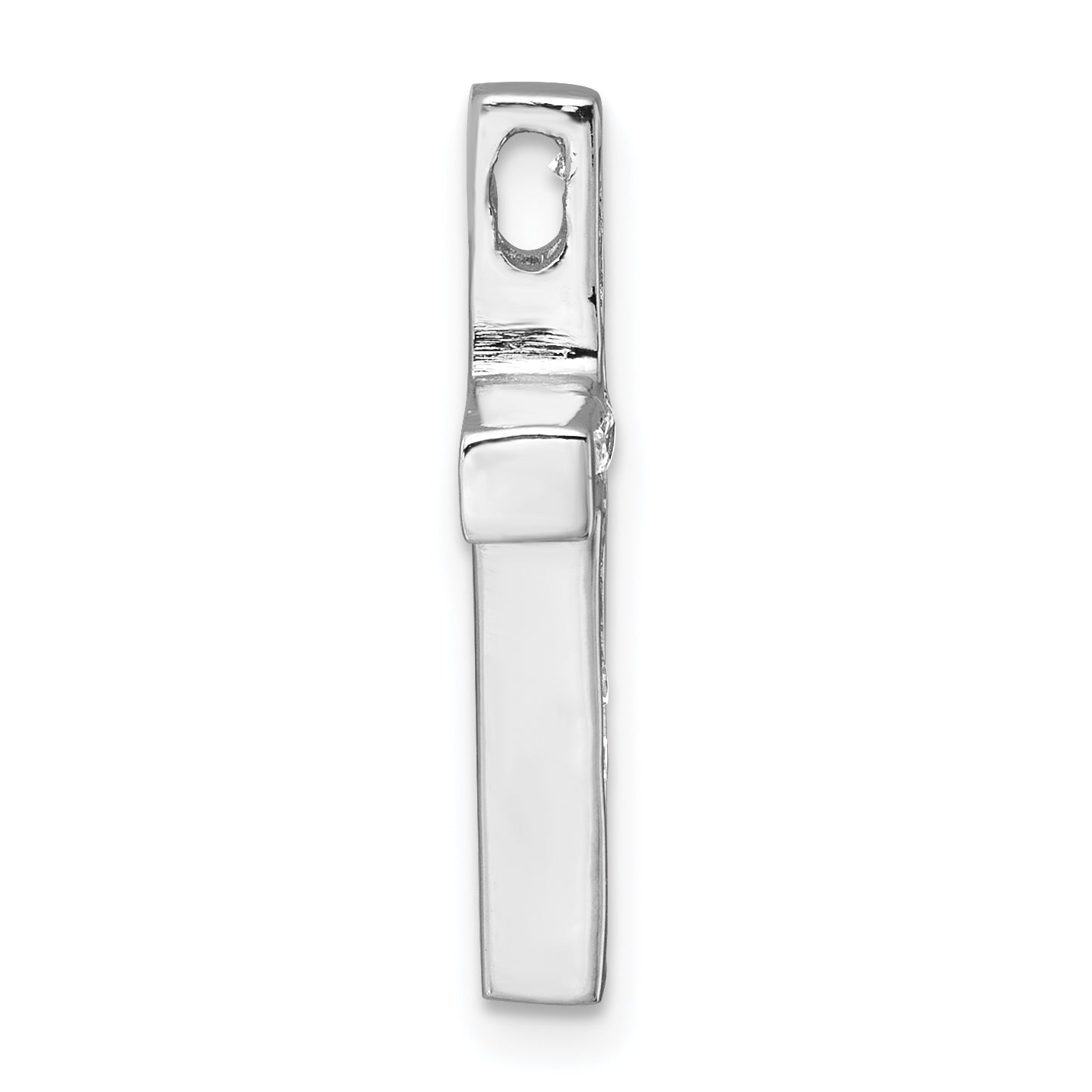 Sterling Silver Rhodium-plated Polished CZ Latin CroSterling Silver Chain Slide Pendant Secondary image