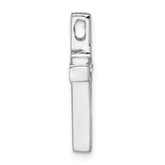 Sterling Silver Rhodium-plated Polished CZ Latin Cross Chain Slide Pendant