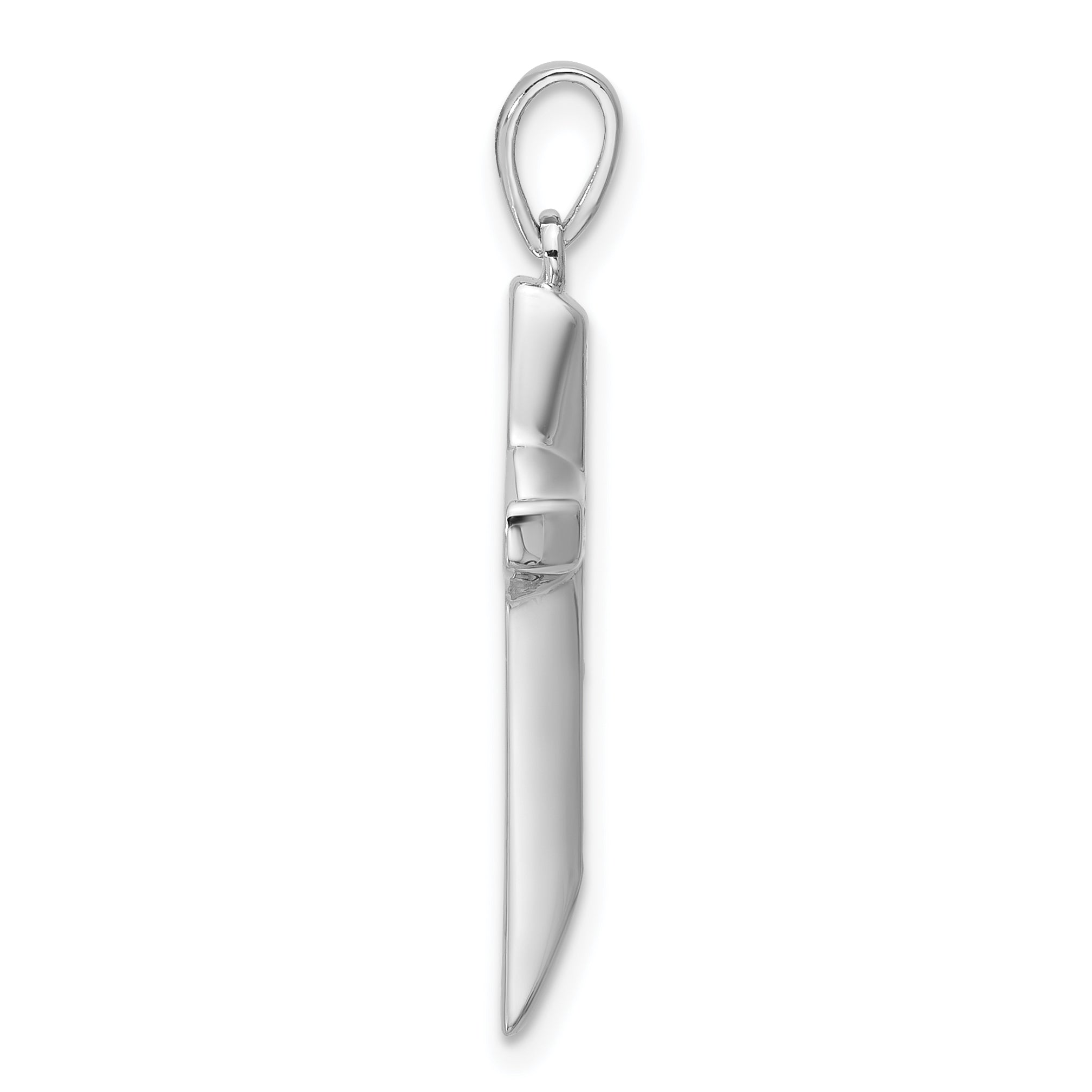 Sterling Silver Rhodium-plated CZ Polished CroSterling Silver Pendant Secondary image