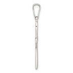 Sterling Silver Polished and Diamond-cut Cross Pendant