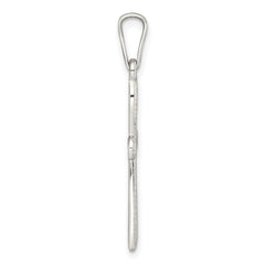 Sterling Silver Polished and Diamond-cut Cross Pendant