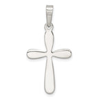 Sterling Silver Polished and Diamond-cut Cross Pendant