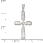 Sterling Silver Polished and Diamond-cut Cross Pendant