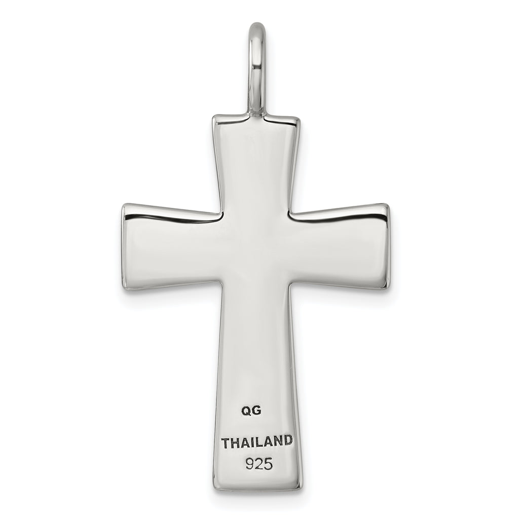 Sterling Silver Antiqued Polished Celtic Knot Cross Pendant