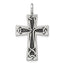 Sterling Silver Antiqued Polished Celtic Knot Cross Pendant