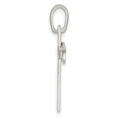 Sterling Silver Polished Cross with Brushed Ichthus Fish Pendant