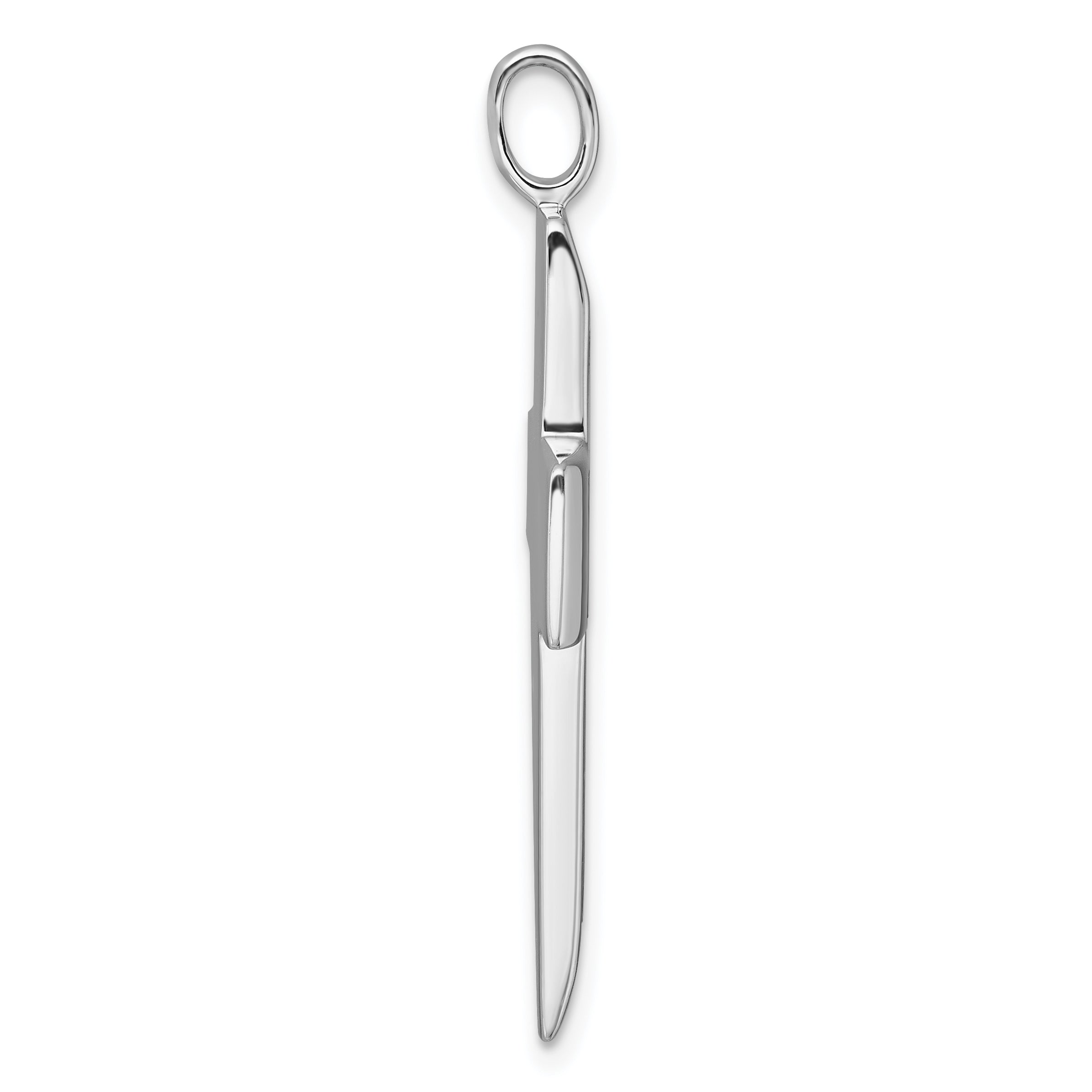 Sterling Silver Rhodium-plated Polished Black Resin Latin CroSterling Silver Pendant Secondary image
