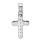 Sterling Silver Rhodium-plated CZ Polished Cross Pendant
