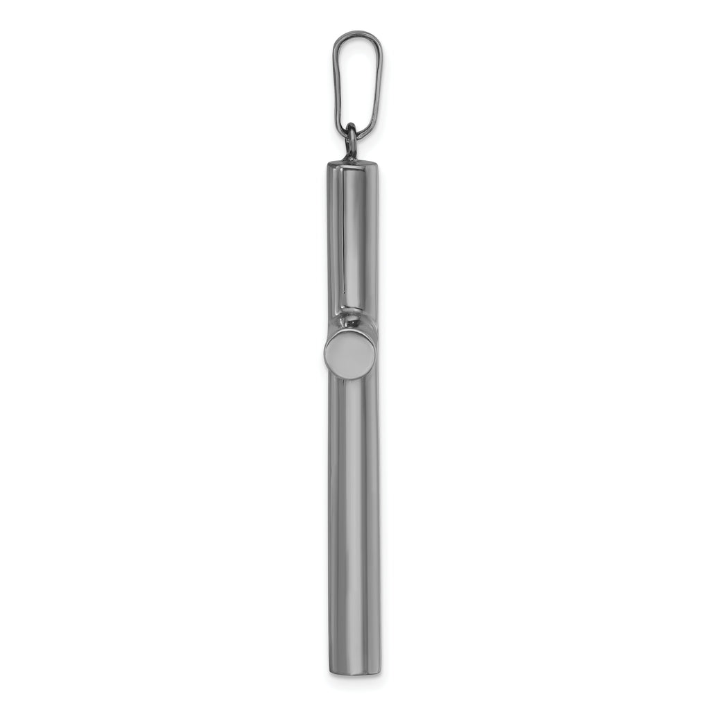 Sterling Silver Ruthenium-plated Polished Hollow Latin Cross Pendant