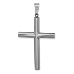 Sterling Silver Ruthenium-plated Polished Hollow Latin Cross Pendant