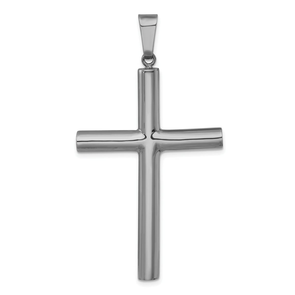 Sterling Silver Ruthenium-plated Polished Hollow Latin Cross Pendant