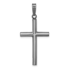 Sterling Silver Ruthenium-plated Polished Hollow Latin Cross Pendant