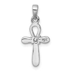 Sterling Silver Rhodium-plated Polished CZ Cross Pendant