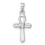 Sterling Silver Rhodium-plated Polished CZ Cross Pendant