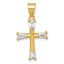 Sterling Silver Gold-tone Polished Tapered Baguette CZ Cross Pendant