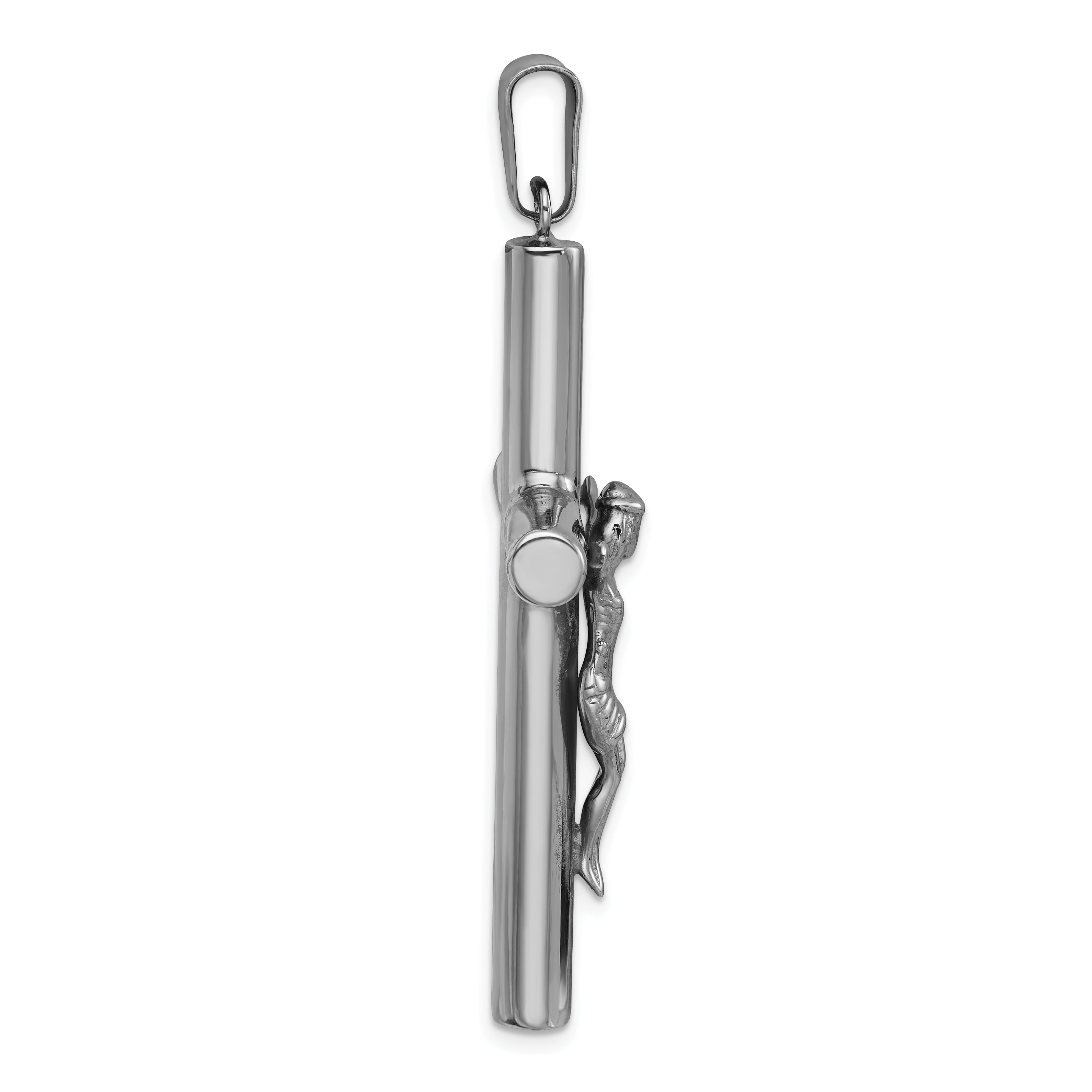 Sterling Silver Ruthenium-plated Polished Crucifix Pendant Secondary image