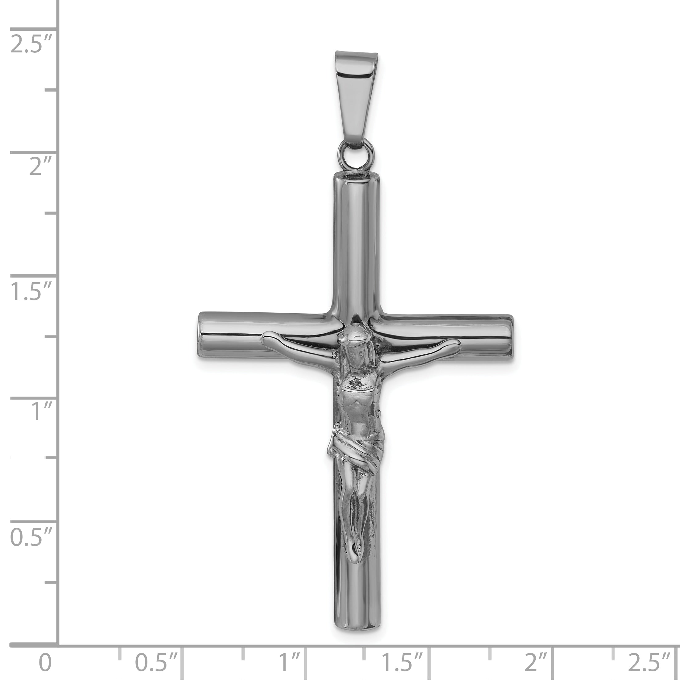 Sterling Silver Ruthenium-plated Polished Crucifix Pendant