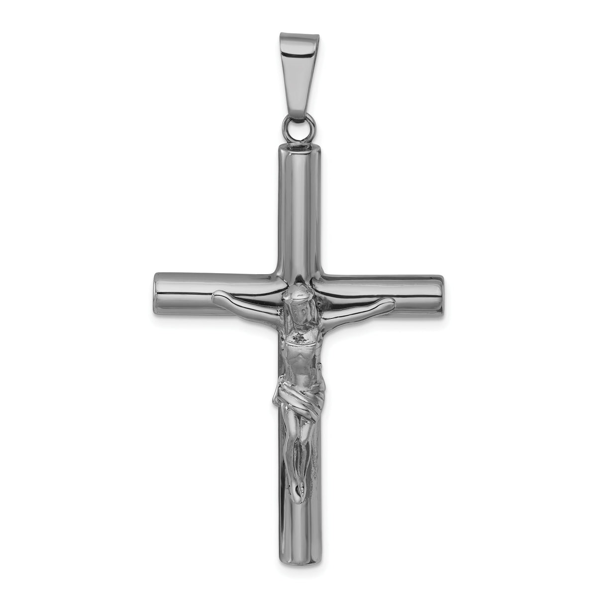 Crucifix Pendant in Sterling Silver with Black Ruthenium Finish, 63mm - Sophia Jewelers Main image