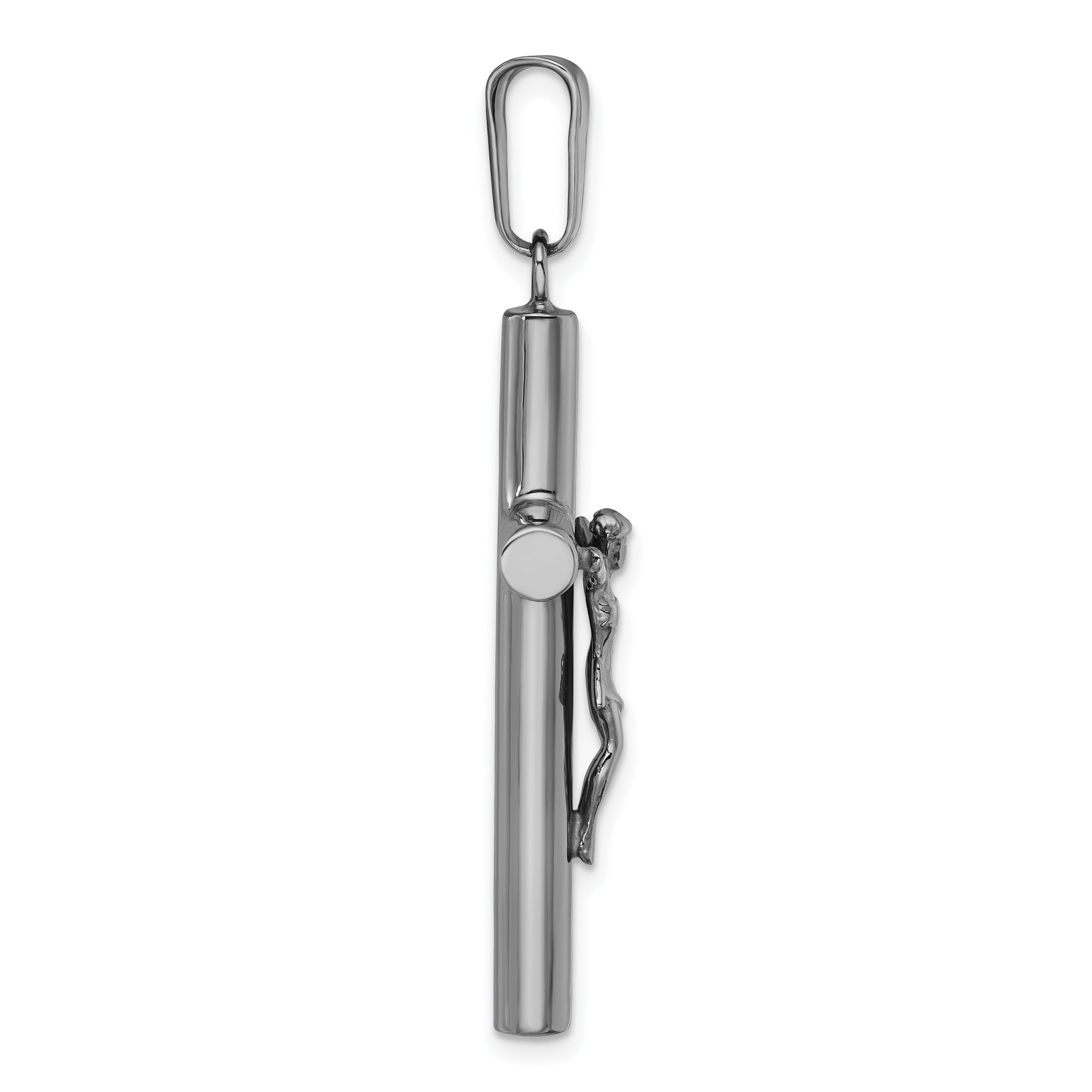Sterling Silver Ruthenium-plated Polished Crucifix Pendant