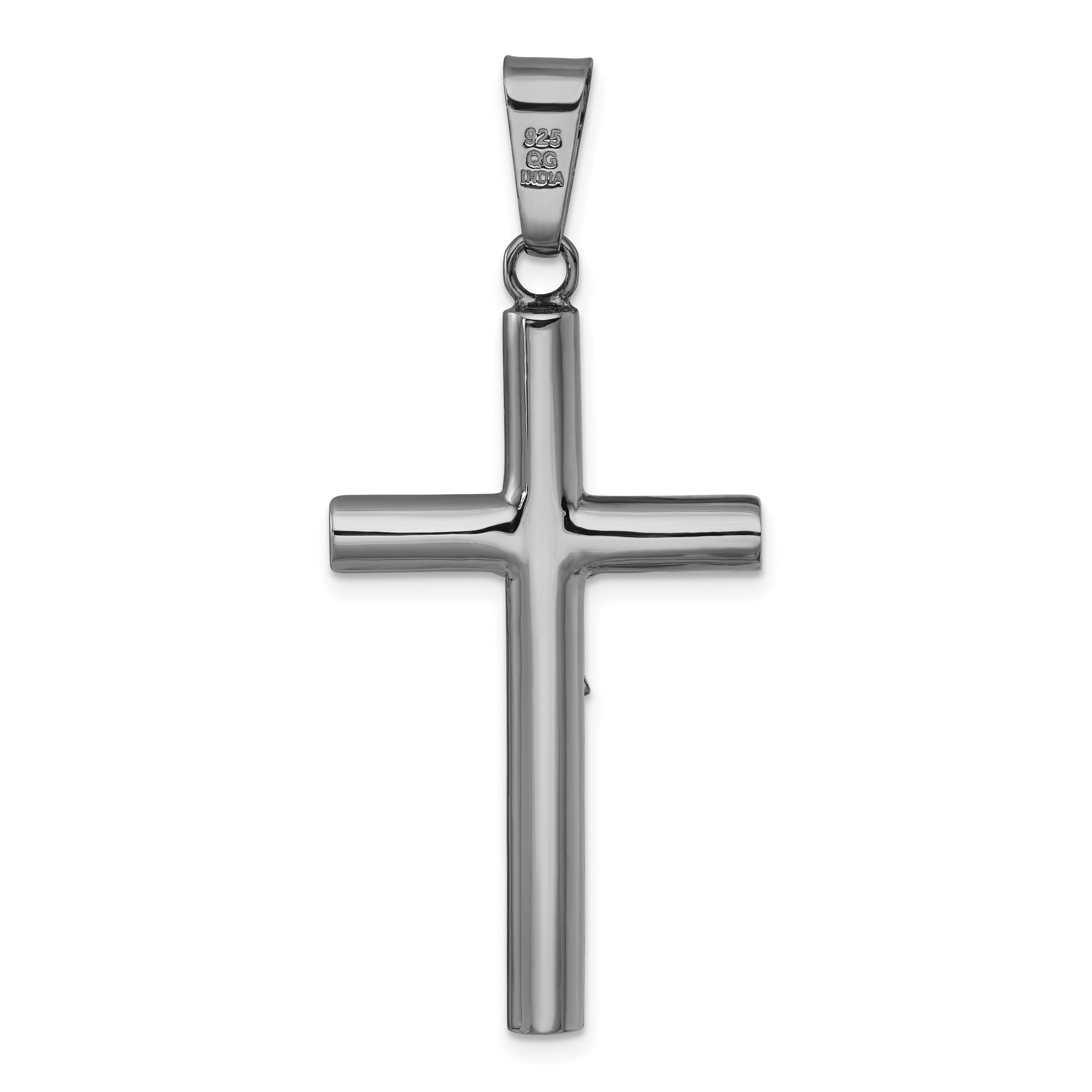 Sterling Silver Ruthenium-plated Polished Crucifix Pendant