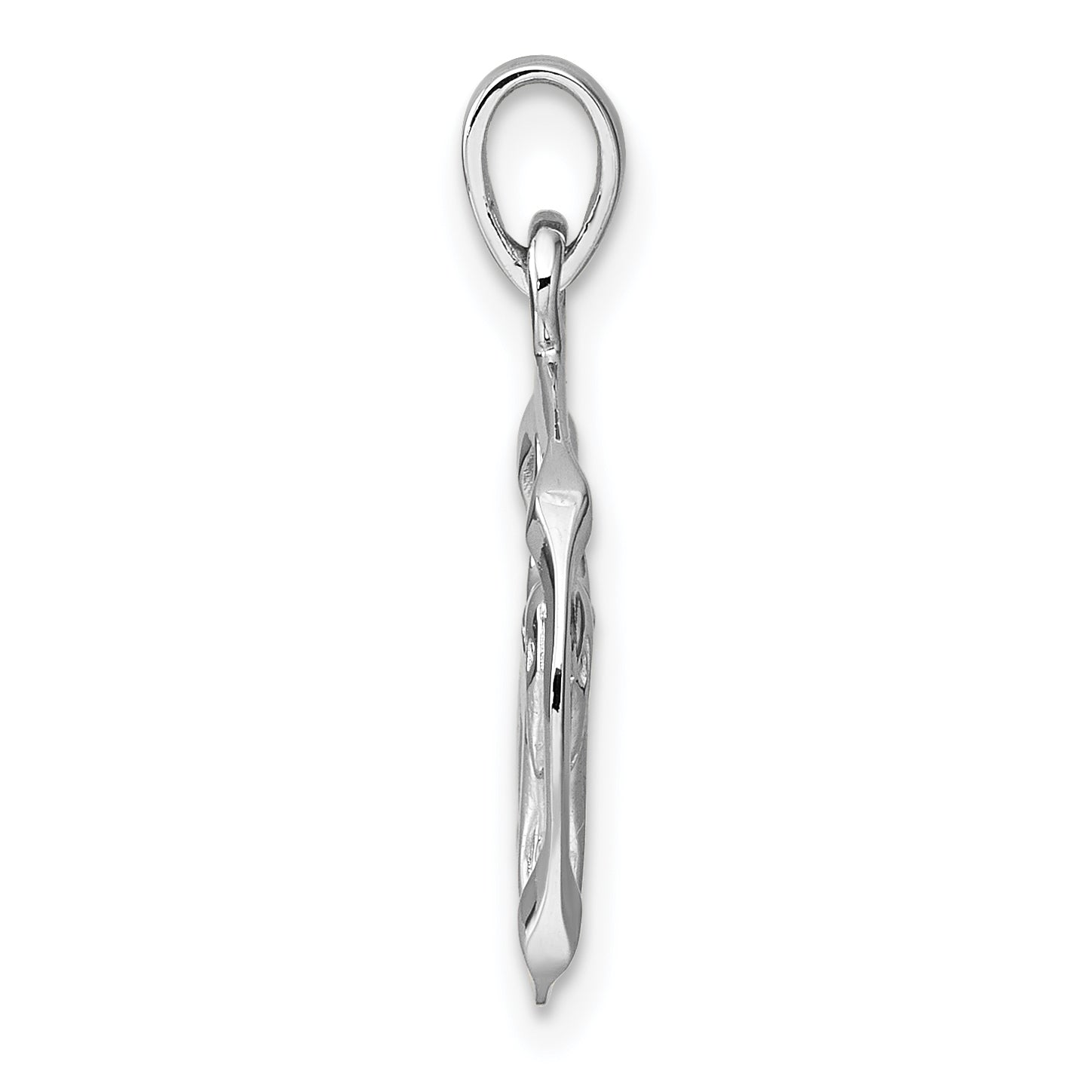 Sterling Silver Rhodium-plated Polished Reversible Taurus Bull in Circle Zodiac Pendant Secondary image