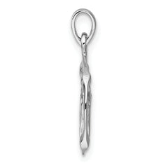 Sterling Silver Rhodium-plated Polished Reversible Taurus Bull in Circle Zodiac Pendant