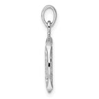 Sterling Silver Rhodium-plated Polished Reversible Cancer Crab in Circle Zodiac Pendant