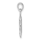 Sterling Silver Rhodium-plated Polished Reversible Leo Lion in Circle Zodiac Pendant