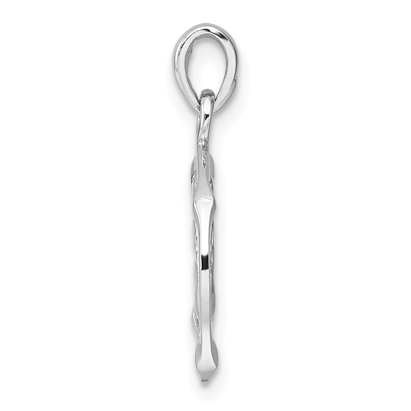Sterling Silver Rhodium-plated Polished Reversible Virgo in Circle Zodiac Pendant